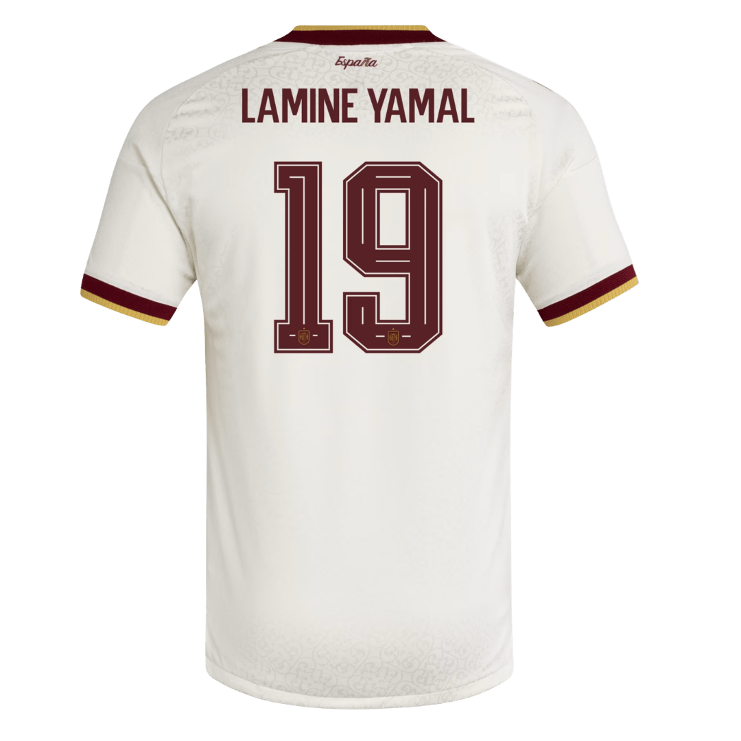 LAMINE YAMAL #19 Spain Játékos Verzió Idegenbeli Mez Világbajnoki 2026 Fehér