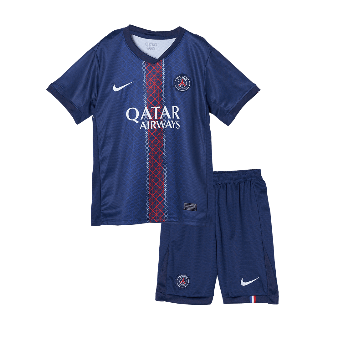 Gyerekek PSG Otthon Soccer Mez Készlet(Mez+Rövidnadrág) 2025/26 Haditengerészet