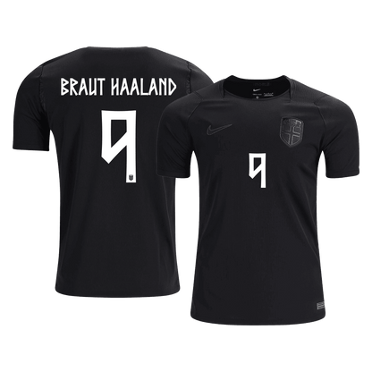 BRAUT HAALAND #9 Norvégia Idegenbeli Mez 2026 Fekete