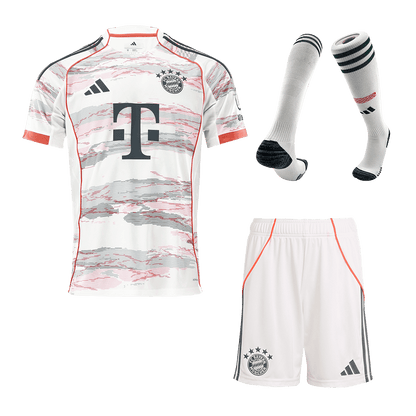 Bayern Munich Idegenben Mez Szett (Mez + Nadrág + Zokni) 2025/26- Fehér