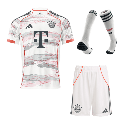 Bayern Munich Idegenben Mez Szett (Mez + Nadrág + Zokni) 2025/26- Fehér