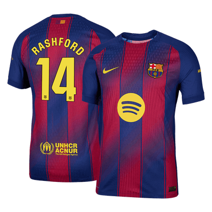 RASHFORD #14 Hiteles Barcelona Otthon Soccer Mez 2025/26 Piros&Kék