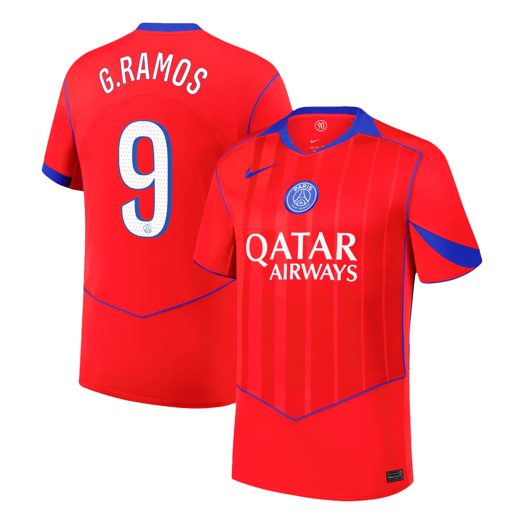 G.RAMOS #9 PSG Idegenbeli Harmadik Mez 2025/26 Piros