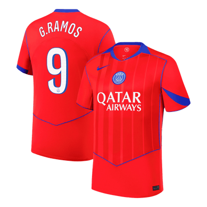 G.RAMOS #9 PSG Idegenbeli Harmadik Mez 2025/26 Piros