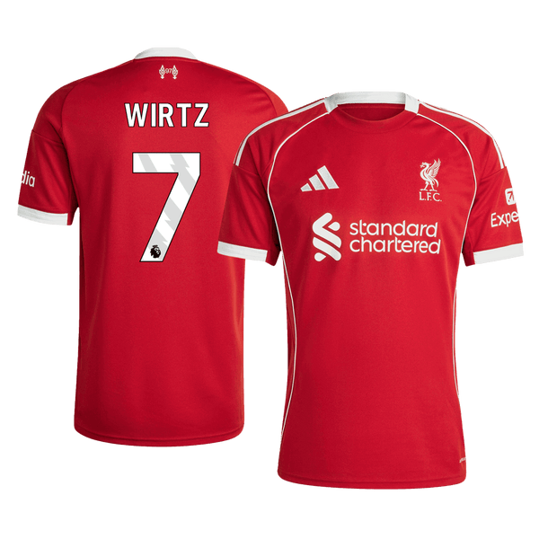 WIRTZ #7 Liverpool Otthon Soccer Mez 25/26 Piros