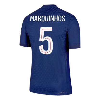 MARQUINHOS #5 Hiteles PSG Otthon Soccer Mez 2025/26 Haditengerészet