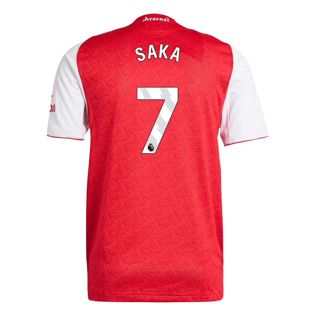 SAKA #7 Hiteles Arsenal Otthoni Soccer Mez 2025/26 Piros