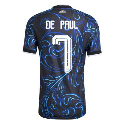 DE PAUL #7 Argentina Játékos Verzió Idegenbeli Mez Világbajnoki 2026 Fekete