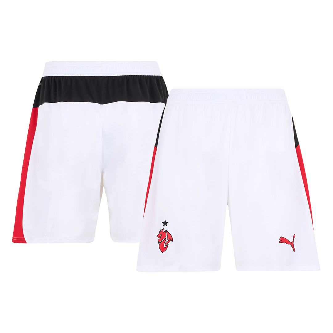 AC Milan Idegenbeli Soccer Rövidnadrág 25/26 Fehér