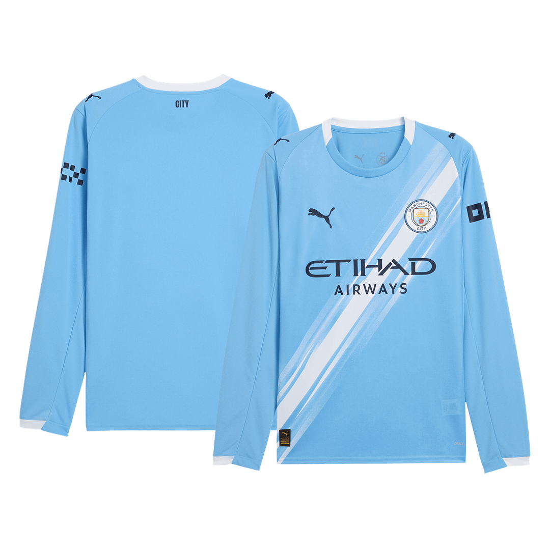 Manchester City Otthon Hosszú Ujjú Soccer Mez 2025/26 Kék