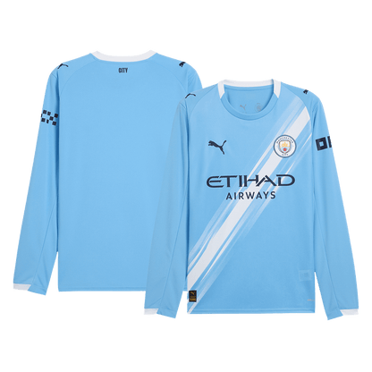 Manchester City Otthon Hosszú Ujjú Soccer Mez 2025/26 Kék