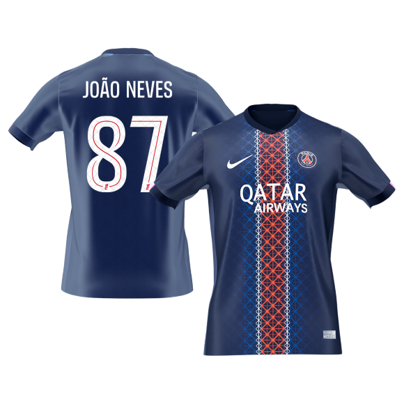 JOÃO NEVES #87 PSG
 Otthon Futball Mez 2025/26 Sötétkék