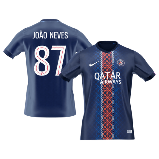 JOÃO NEVES #87 PSG
 Otthon Futball Mez 2025/26 Sötétkék