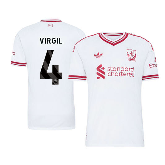 VIRGIL #4 Liverpool Játékos Verzió Idegenbeli Mez 2026/27 Fehér