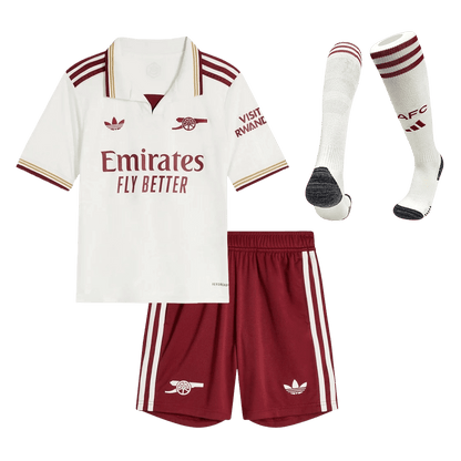 Arsenal Gyerek Idegenbeli Harmadik Mez Készlet(Mez+Nadrág+Zokni) 2025/26 Fehér