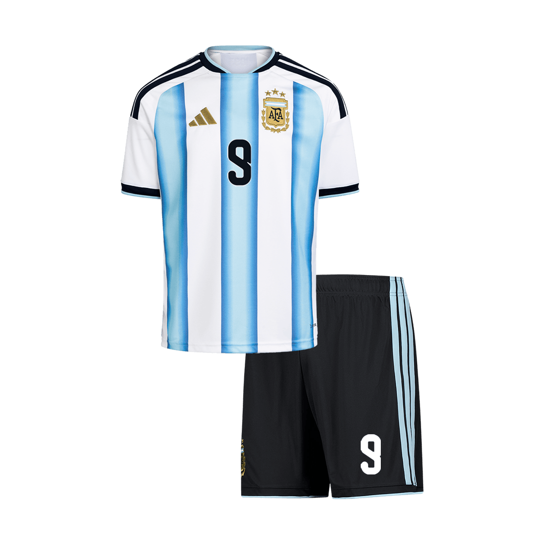 Argentina J.ÁLVAREZ #9 Gyerek Hazai Világbajnokság Mez Készlet(Mez+Nadrág) 2026
