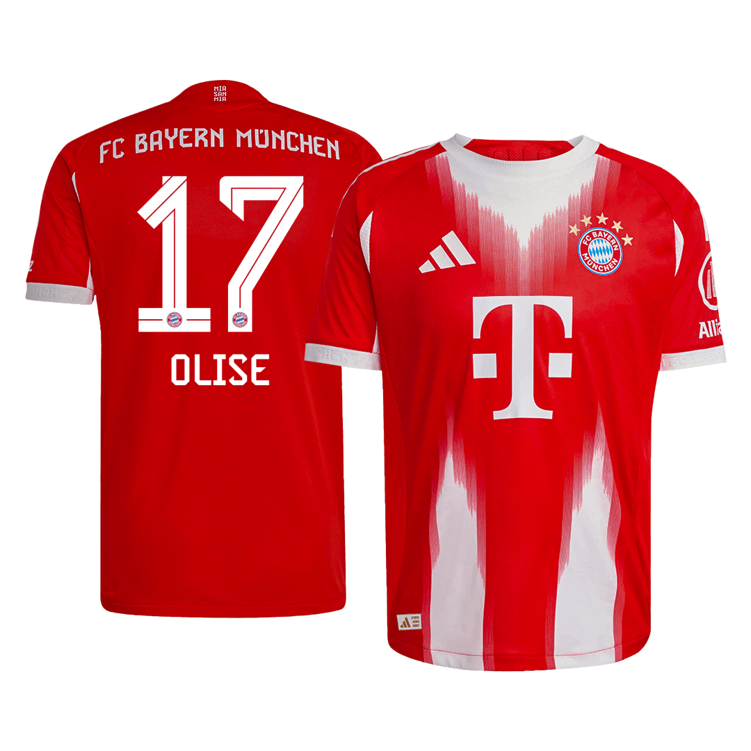 OLISE #17 Bayern Munich Játékos Otthon Mez 2025/26 Piros