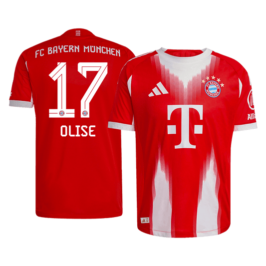 OLISE #17 Bayern Munich Játékos Otthon Mez 2025/26 Piros