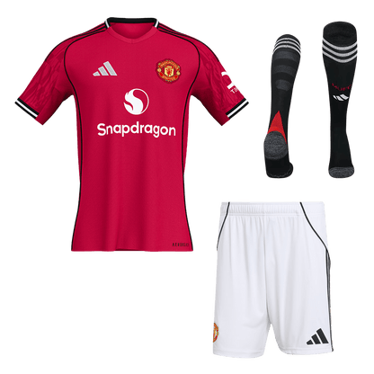 Manchester United Otthon Mez Szett (Mez+Nadrág+Zokni) 2025/26 Piros