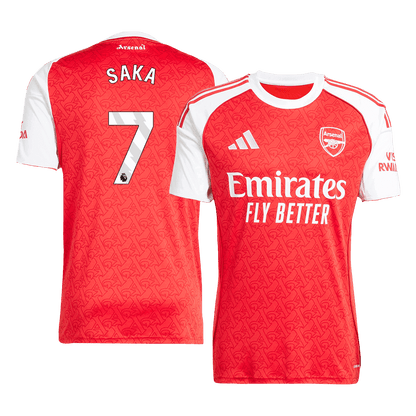SAKA #7 Arsenal Otthoni Soccer Mez 2025/26 Piros