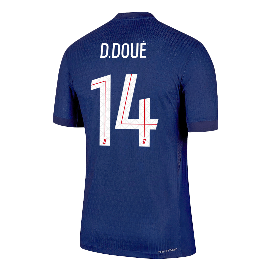 D.DOUÉ #14 Hiteles PSG Otthon Soccer Mez 2025/26 Haditengerészet