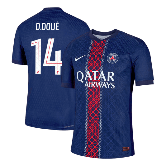 D.DOUÉ #14 Hiteles PSG Otthon Soccer Mez 2025/26 Haditengerészet