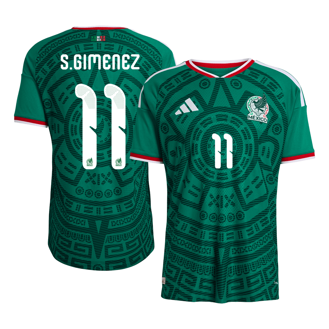 S.GIMENEZ #11 Mexico Játékos Verzió Hazai Mez World Cup 2026 Zöld
