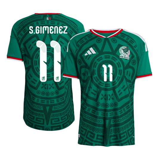 S.GIMENEZ #11 Mexico Játékos Verzió Hazai Mez World Cup 2026 Zöld