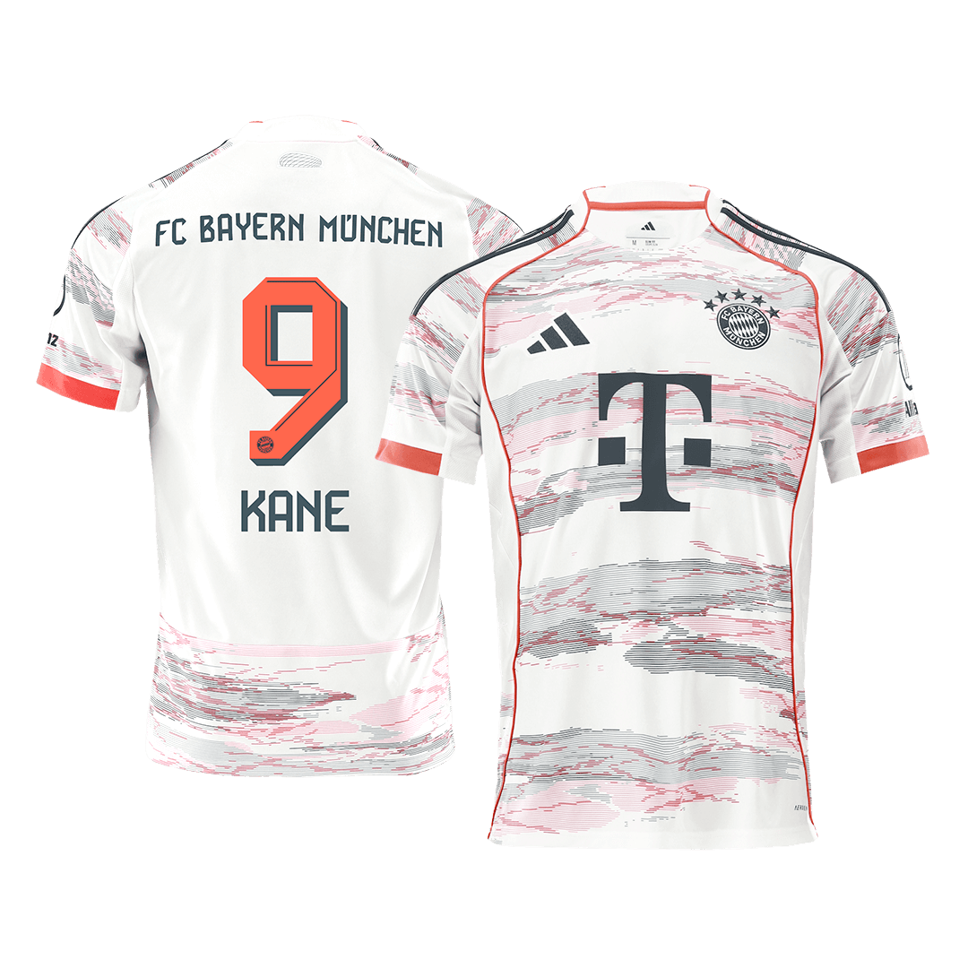KANE #9 Bayern Munich Idegenbeli Soccer Mez 2025/26 Fehér