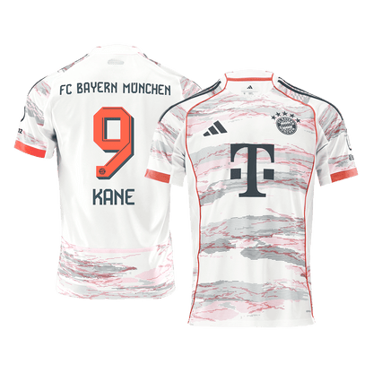 KANE #9 Bayern Munich Idegenbeli Soccer Mez 2025/26 Fehér