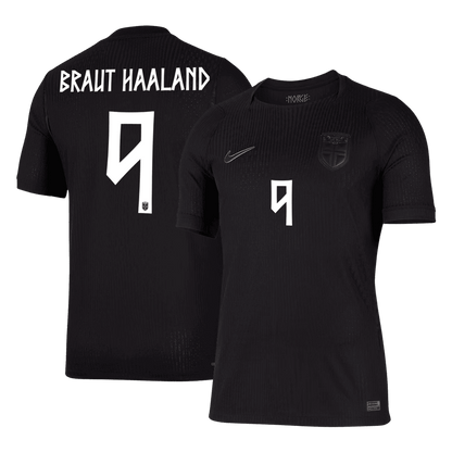 BRAUT HAALAND #9 Norvégia Játékos Verzió Idegenbeli Mez Világbajnoki 2026 Fekete