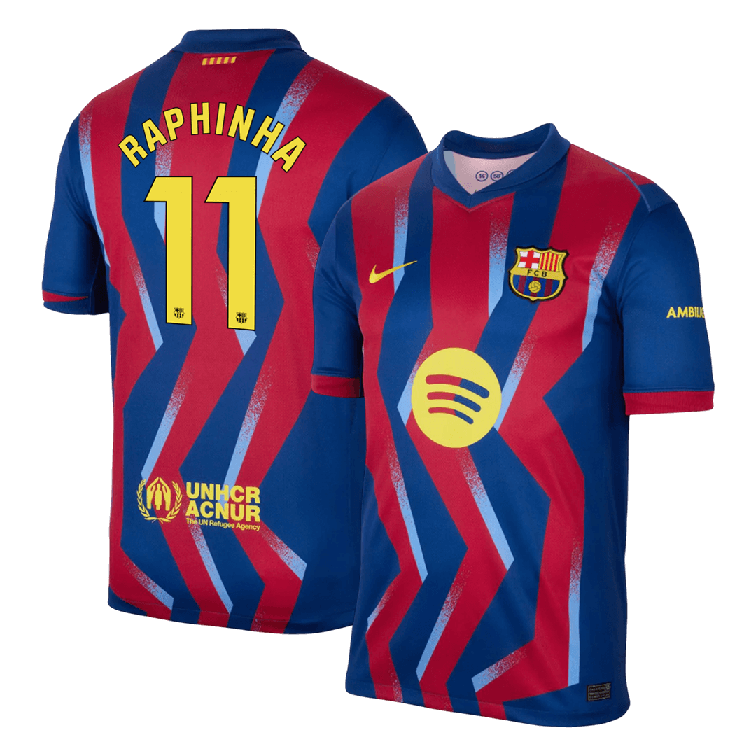 RAPHINHA #11 Barcelona Negyedik Mez 2025/26 Piros&Kék