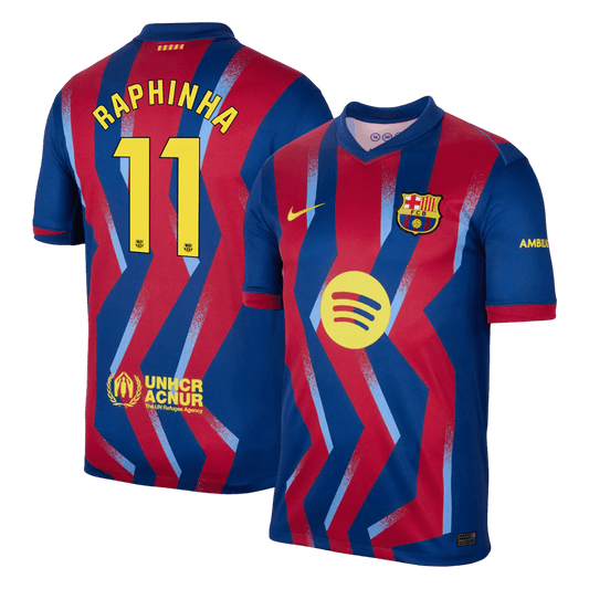 RAPHINHA #11 Barcelona Negyedik Mez 2025/26 Piros&Kék