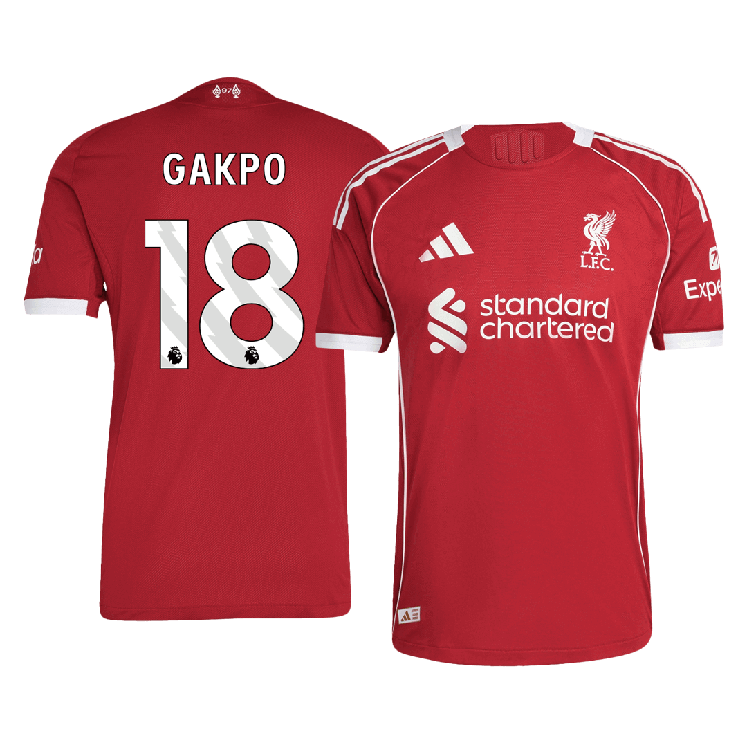 GAKPO #18 Liverpool Játékos Otthon Mez 2025/26 Piros