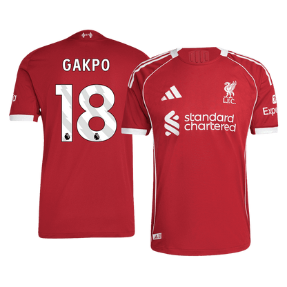 GAKPO #18 Liverpool Játékos Otthon Mez 2025/26 Piros