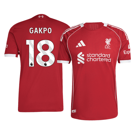 GAKPO #18 Liverpool Játékos Otthon Mez 2025/26 Piros