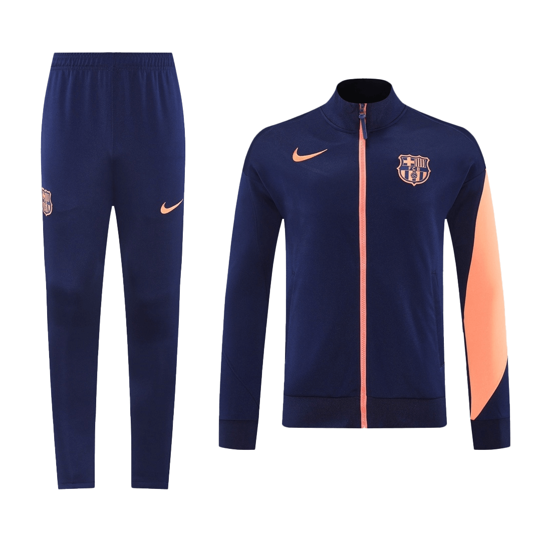 Barcelona Kabát Szett (Dzseki + Nadrág) Edzés Dzseki 2025/26 Sötétkék & Narancs