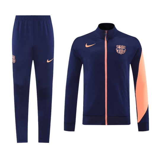 Barcelona Kabát Szett (Dzseki + Nadrág) Edzés Dzseki 2025/26 Sötétkék & Narancs