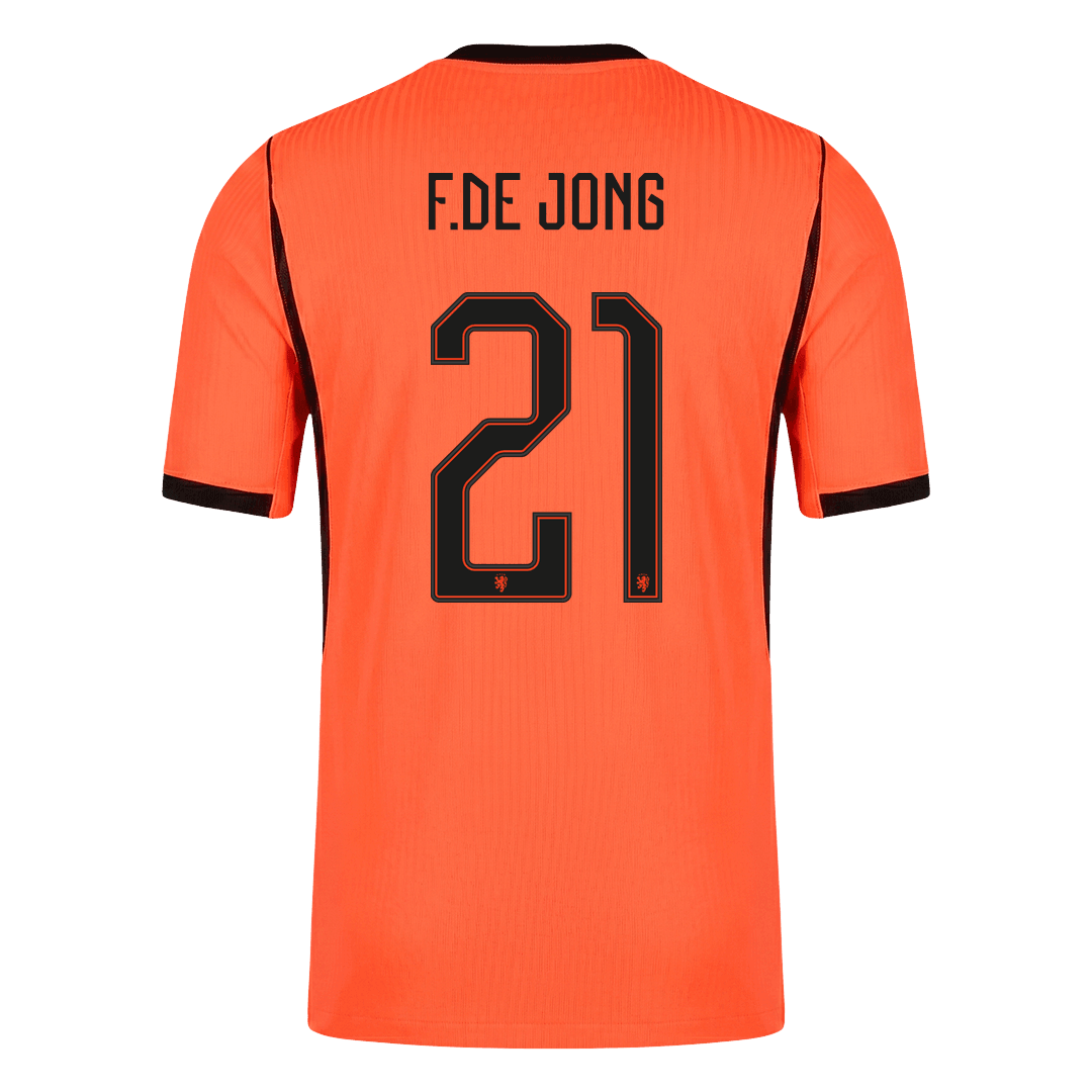F.DE JONG #21 Netherlands Játékos Verzió Hazai Mez Világbajnoki 2026 Narancs