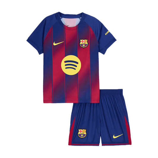 Kid's Barcelona Otthon Soccer Mez Készlet(Mez+Rövidnadrág) 2025/26 Piros&Kék