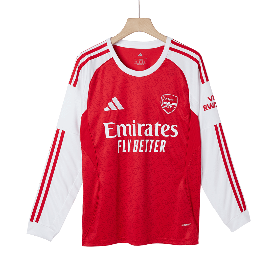 Arsenal Otthoni Hosszú Ujjú Soccer Mez 2025/26 Piros