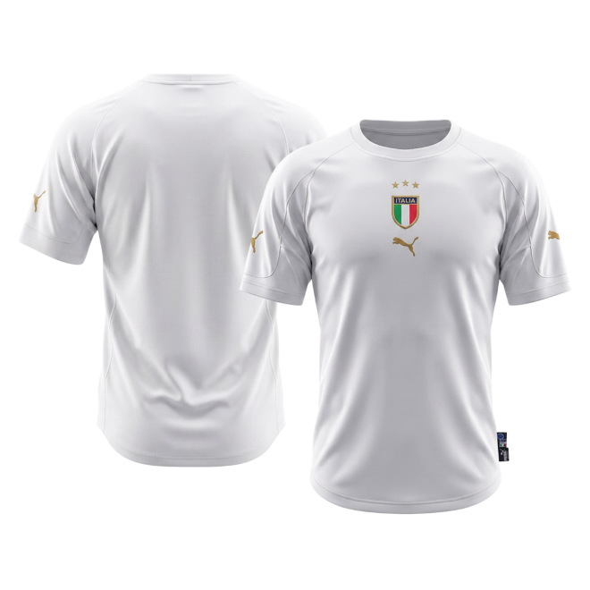 Italy Idegenbeli Retro Futball Mez 2004 Fehér