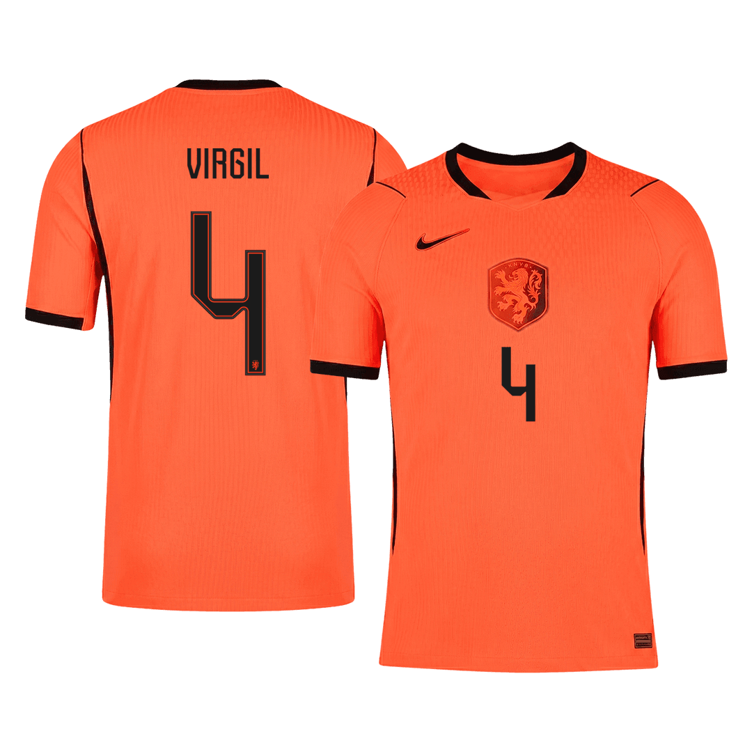 VIRGIL #4 Netherlands Játékos Verzió Hazai Mez Világbajnoki 2026 Narancs