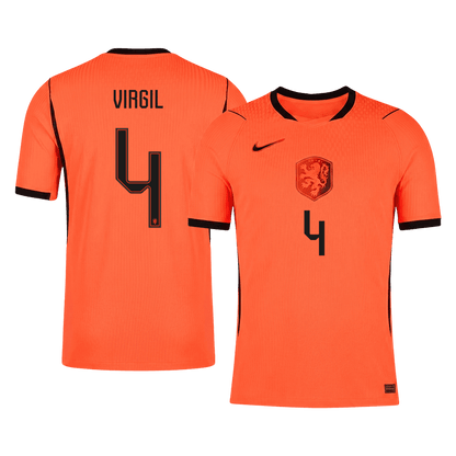 VIRGIL #4 Netherlands Játékos Verzió Hazai Mez Világbajnoki 2026 Narancs