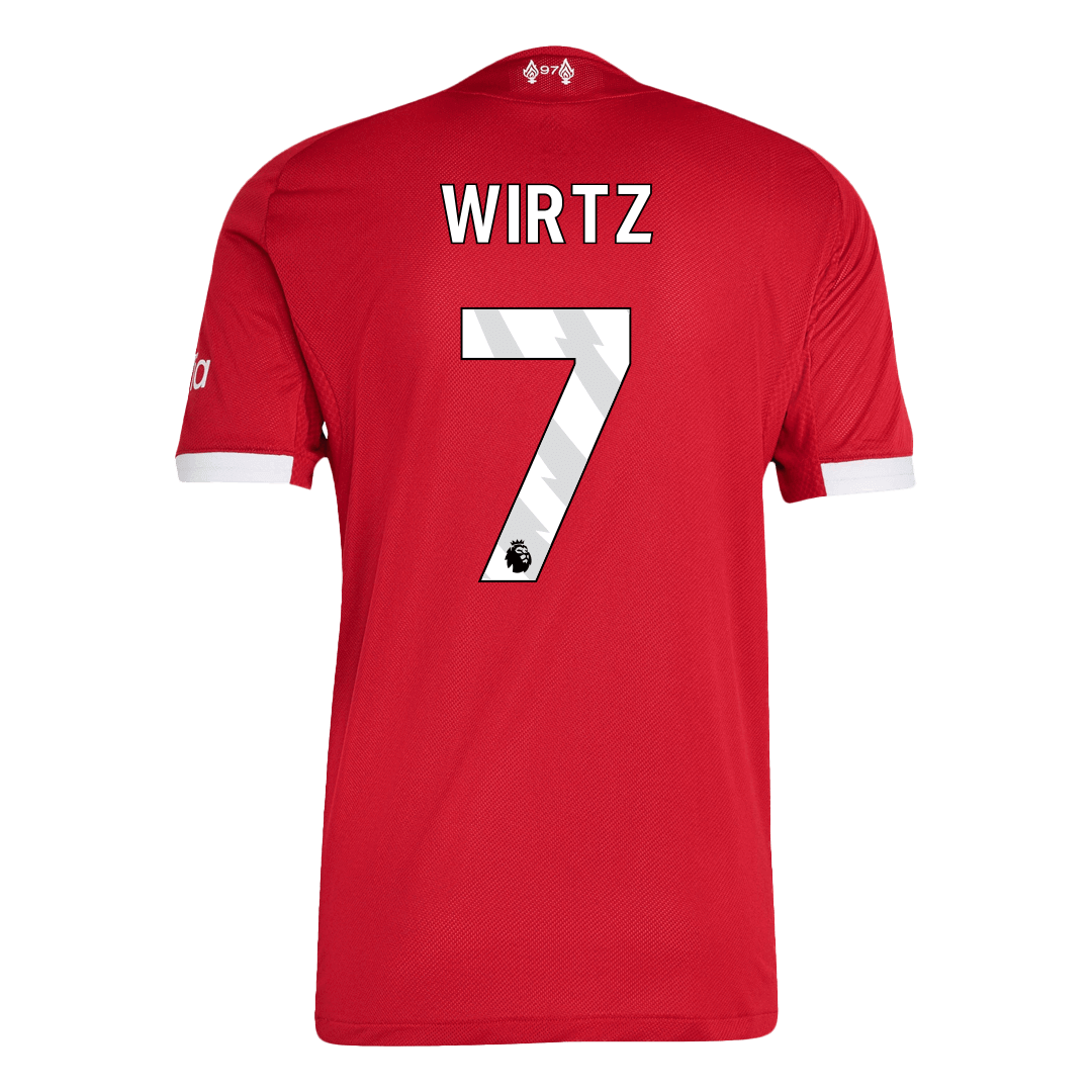 WIRTZ #7 Hiteles Liverpool Otthon Soccer Mez 25/26 Piros