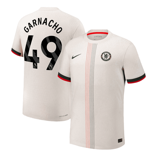 GARNACHO #49 Chelsea Játékos Idegenbeli Mez 2025/26 Fehér