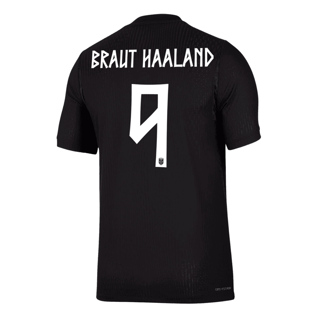 BRAUT HAALAND #9 Norvégia Játékos Verzió Idegenbeli Mez Világbajnoki 2026 Fekete
