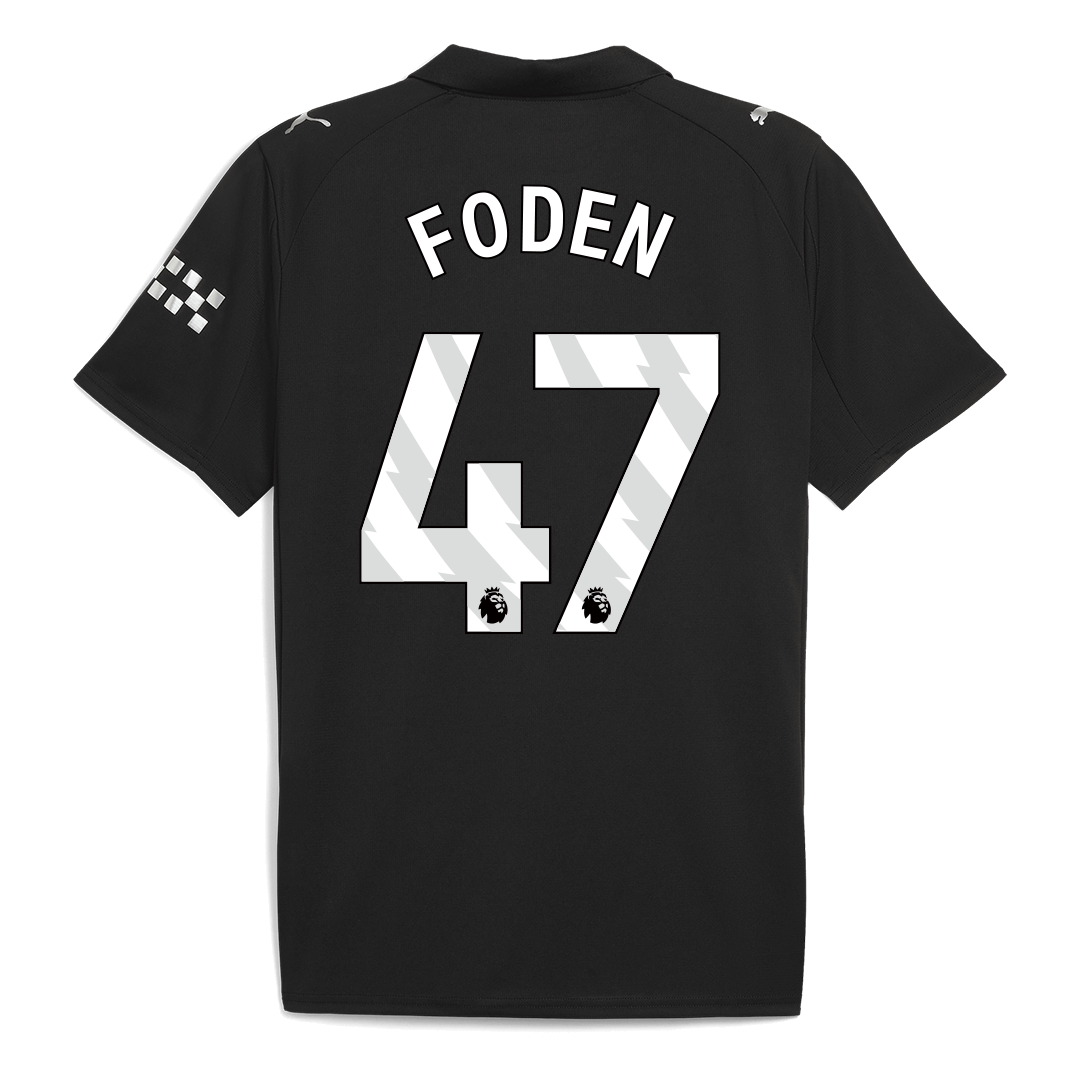 FODEN #47 Manchester City Idegenbeli Futball Mez 2025/26 Fekete