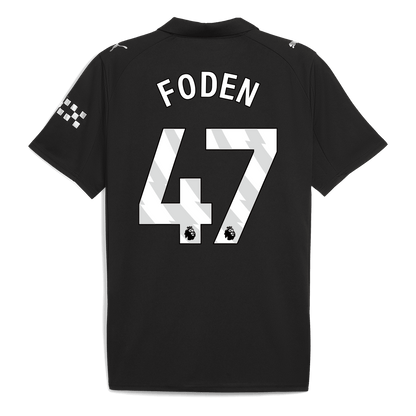 FODEN #47 Manchester City Idegenbeli Futball Mez 2025/26 Fekete