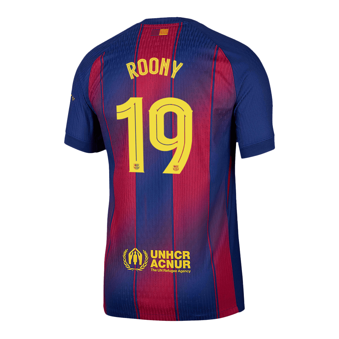 ROONY #19 Barcelona Játékos Otthon Mez 2025/26 Piros & Kék - UCL